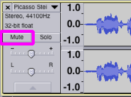 The mute button in Audacity