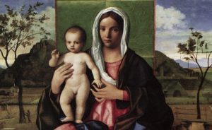 Giovanni Bellini, Madonna and Child Blessing, 1510, oil on panel, 85 x 118 cm (Pinacoteca di Brera, Milan)
