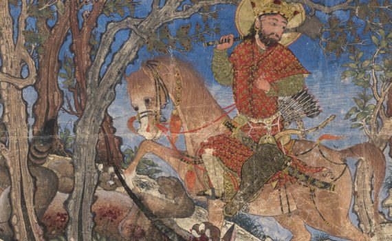Bahram Gur Fights the Horned Wolf (painting) - detail
