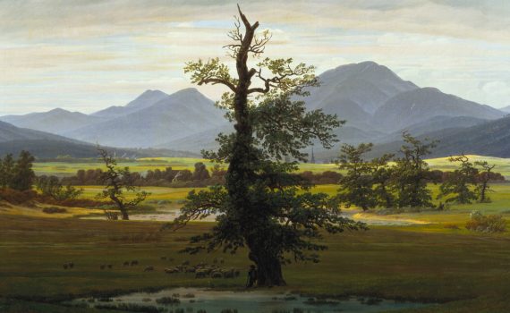 Caspar David Friedrich, Solitary Tree (or Lone Tree), 1822, oil on canvas, 55 x 71 cm (Alte Nationalgalerie, Staatliche Museen zu Berlin)