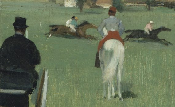 Edgar Degas, At the Races in the Countryside- detail