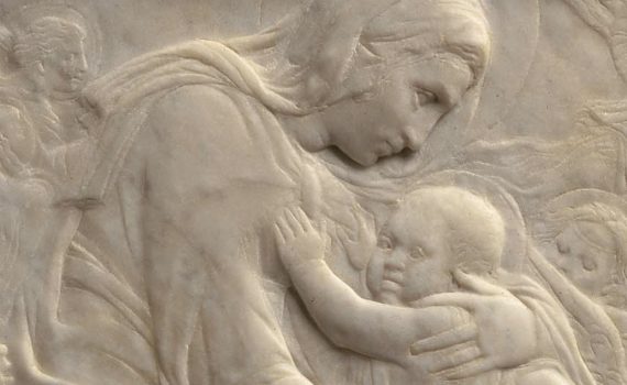 Donatello, Madonna of the Clouds, c. 1425--35, marble, 33.1 x 32 cm / 13 1/16 x 12 5/8 inches (Museum of Fine Arts, Boston) - detail