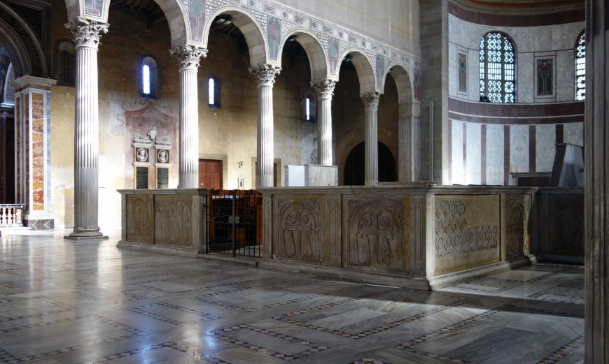 Chancel (9th century), Basilica of Santa Sabina, c. 432 C.E., Rome (photo: Steven Zucker, CC BY-NC-SA 2.0)
