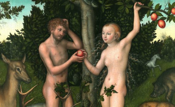 Lucus Cranach the Elder, Adam and Eve, 1526, oil on panel (Courtauld Gallery, London)-thumb