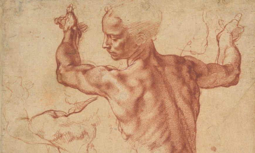 Michelangelo Buonarroti, Studies for the Libyan Sibyl , detail
