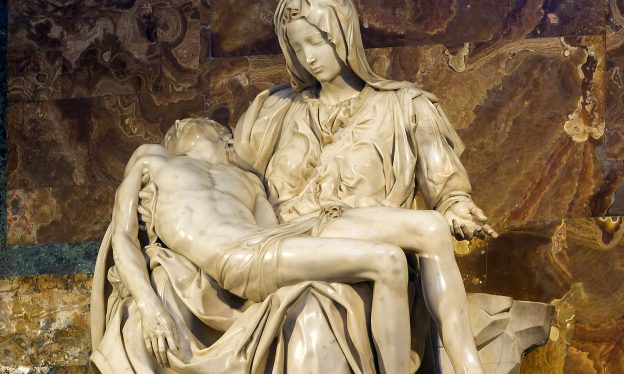 Michelangelo, Pietà, marble, 1498-1500 (Saint Peter’s Basilica, Rome)