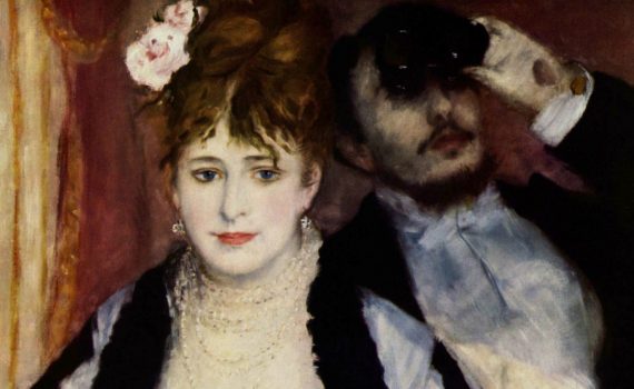 Auguste Renoir, La Loge- detail