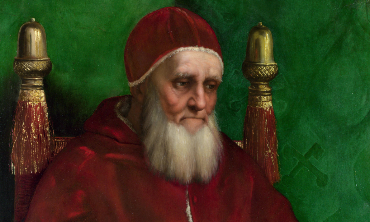 Raphael, Portrait of Pope Julius II-detail