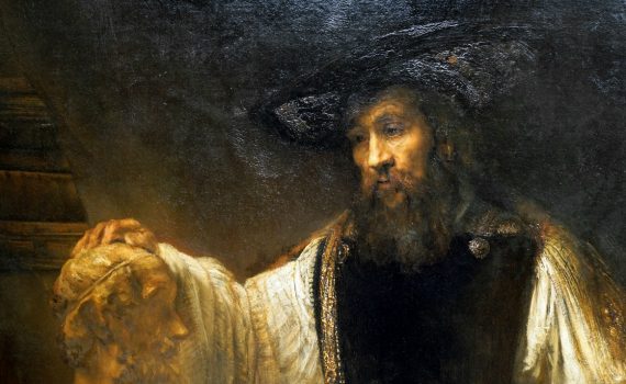 Rembrandt van Rijn’s Aristotle with a Bust of Homer, 1653, oil on canvas - detail