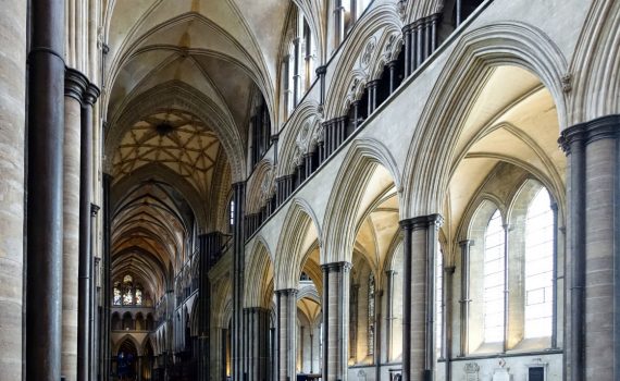 Salisbury Cathedral, Salisbury, England, begun 1220.