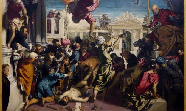Jacopo Tintoretto, The Miracle of the Slave, 1548, oil on canvas, 415 x 541 cm (Accademia, Venice)