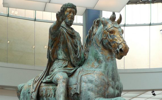 Equestrian Sculpture of Marcus Aurelius, c. 173-76 C.E., bronze (Capitoline Museums, Rome)