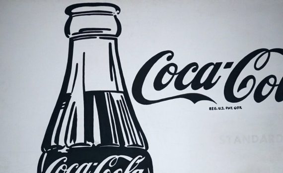 Andy Warhol, Coca-Cola [3] (detail), 1962, casein on canvas, 176.2 x 137.2 cm (Crystal Bridges Museum of American Art, © The Andy Warhol Foundation for the Visual Arts)