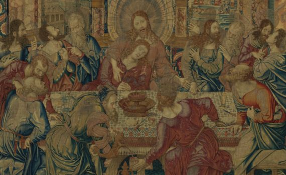 Bernard van Orley and Pieter de Pannemaker, The Last Supper, ca. 1524–46 (design), ca. 1525–28 (woven), wool, silk, silver-gilt thread, 131 7/8 x 137 13/16" / 335 x 350 cm (The Metropolitan Museum of Art, New York)