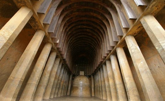 Chaitya (monastic monument hall) at Bhaja, India