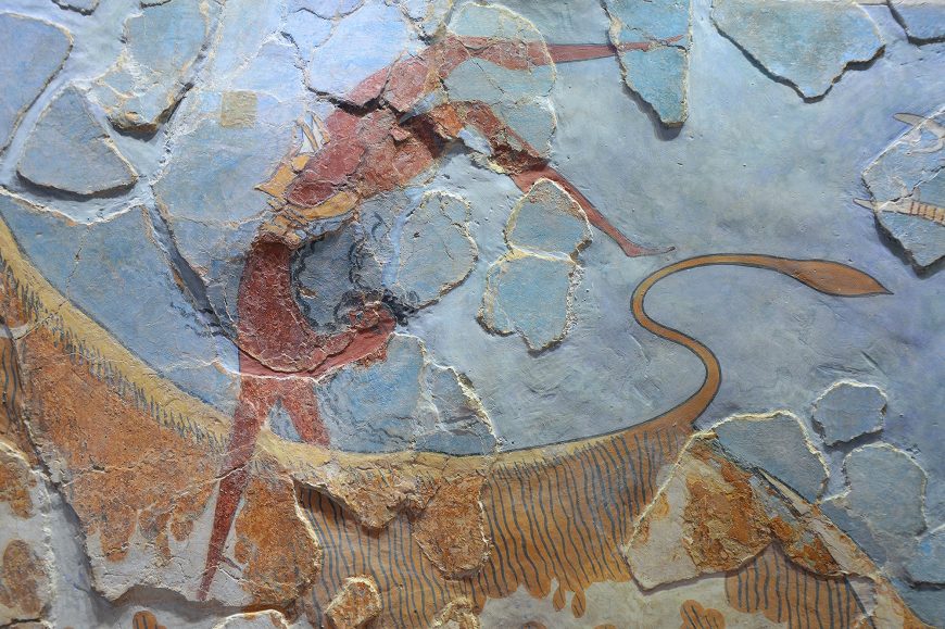 ull-leaping fresco (detail) from the east wing of the palace of Knossos (reconstructed), c. 1400 B.C.E., fresco, 78 cm high (Archaeological Museum of Heraklion, photo: Carole Raddato, CC BY-SA 2.0)