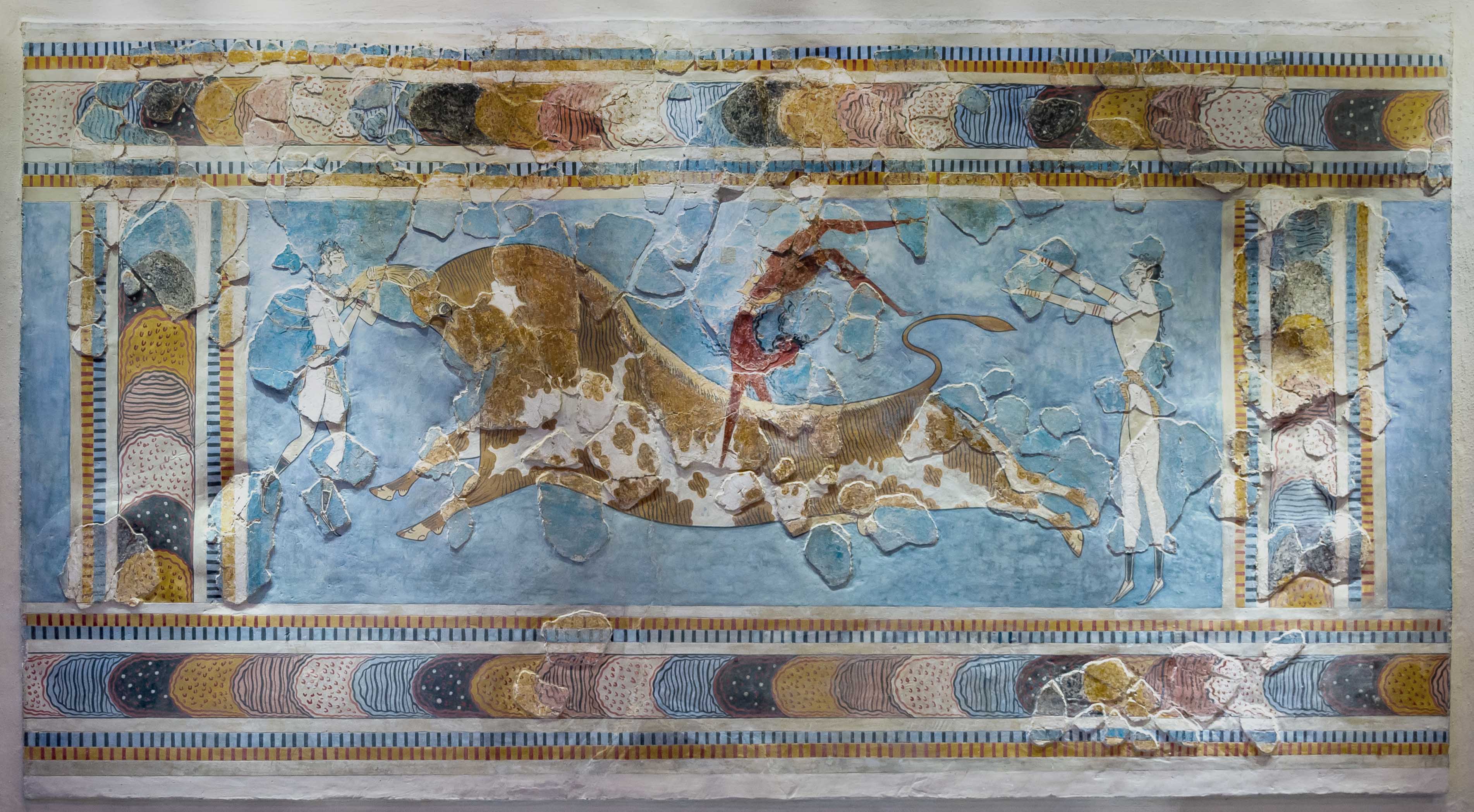 Bull-leaping fresco from the palace of Knossos