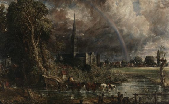 John Constable, Salisbury Cathedral from the Meadows, 1831, oil on canvas, 151.8 x 189.9 cm (National Gallery, London, on loan from a private collection)