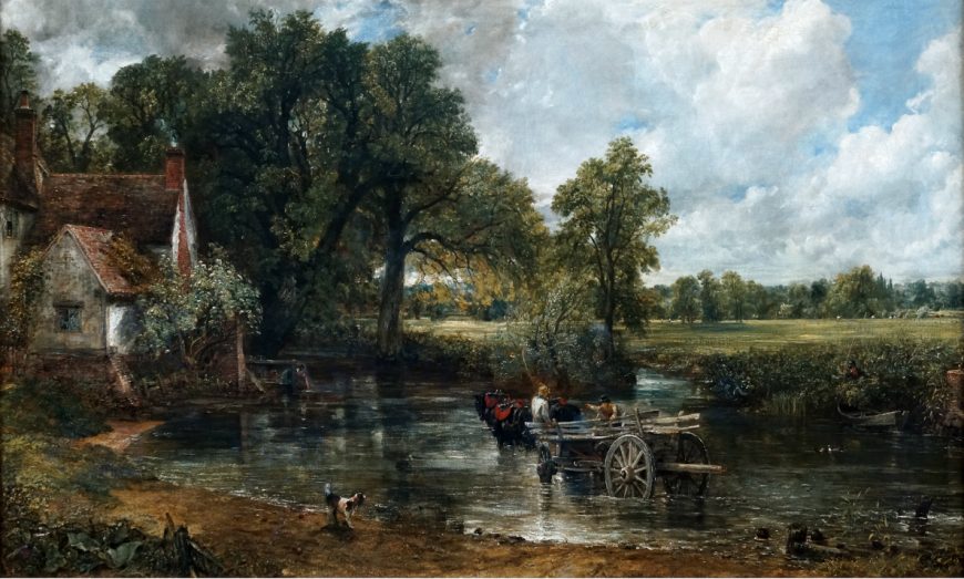 John Constable, <em>The Hay Wain (Landscape: Noon)</em>, oil on canvas, 130.2 x 185.4 cm (The National Gallery, London)