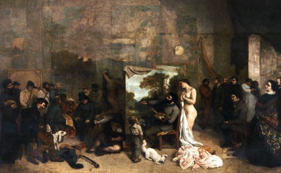 Gustave Courbet, The Artist's Studio, a real allegory summing up seven years of my artistic and moral life - detail