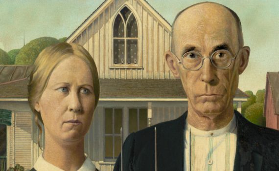 Detail, Grant Wood, American Gothic