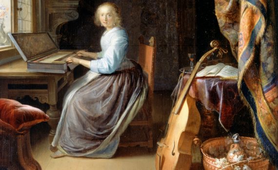 Gerrit Dou, <em>A Woman Playing a Clavichord</em>