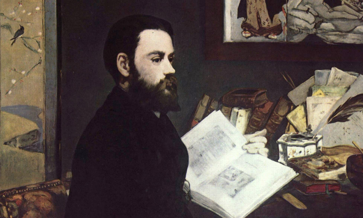Édouard Manet, Émile Zola, detail