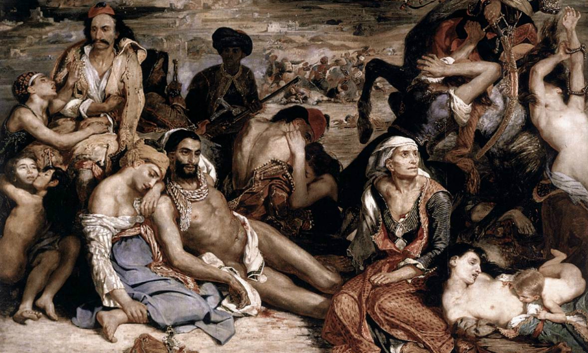 Eugène Delacroix, Scene of the massacre at Chios; Greek families awaiting death or slavery - detail