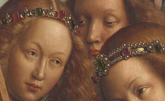 Jan van Eyck, The Ghent Altarpiec, completed 1432, oil on wood, 11’ 5” x 7’ 6” (Saint Bavo Cathedral, Ghent, Belgium)