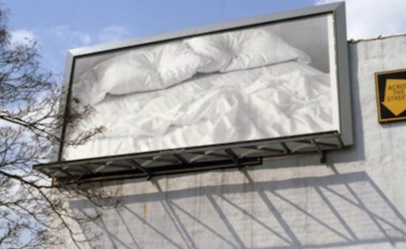 Felix Gonzalez-Torres, <em>“Untitled” (billboard of an empty bed)</em>