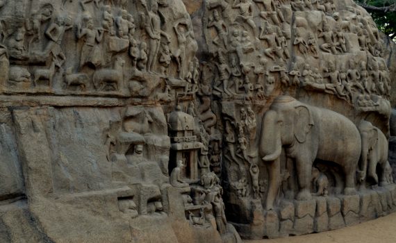 Descent of the Ganges or Arjuna’s Penance, 7th-8th century, Mamallapuram, Tamil Nadu, India