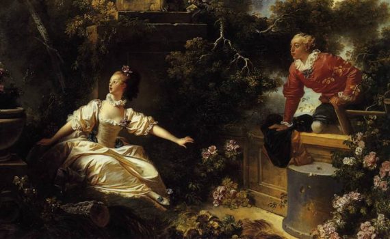 Jean-Honoré Fragonard, The Progress of Love: The Meeting, 1771-1773, oil on canvas, 317.5 x 243.8 cm (The Frick Collection, New York)