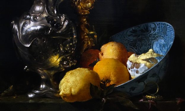 Willem Kalf, Still Life with a Silver Ewer and a Porcelain Bowl, 1660, oil on canvas, 73.8 x 65.2 cm (Rijksmuseum)