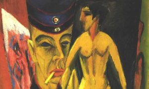 Ernst Ludwig Kirchner, Self-Portrait as a Soldier - detail