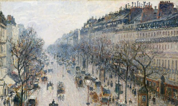 Pissarro-Camille Pissarro The Boulevard Montmartre on a Winter Morning 1897-thumb