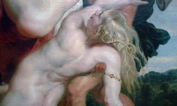 Peter Paul Rubens, The Rape of the Daughters of Leucippus, 1617-18, oil on canvas, 224 x 210.5 cm (Alte Pinakothek, Munich)