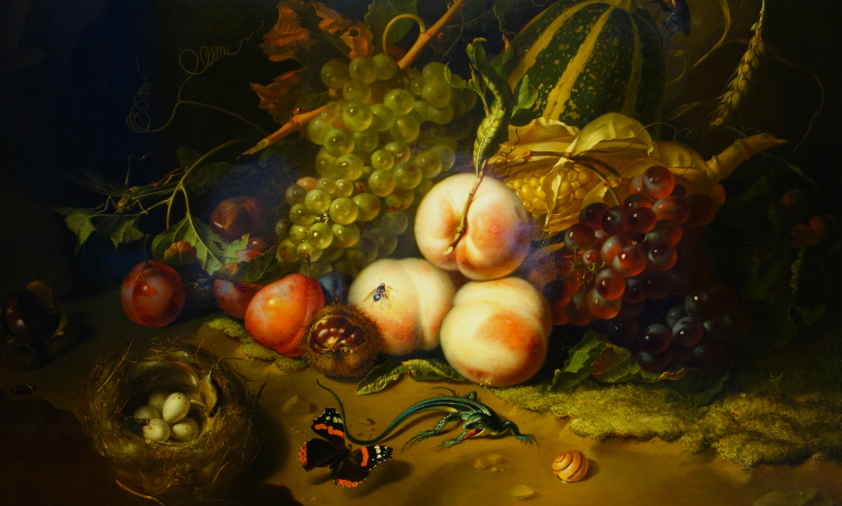 Rachel Ruysch, Fruit and Insects, detail