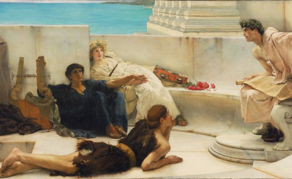 Sir Lawrence Alma-Tadema, <em>Listening to Homer</em>