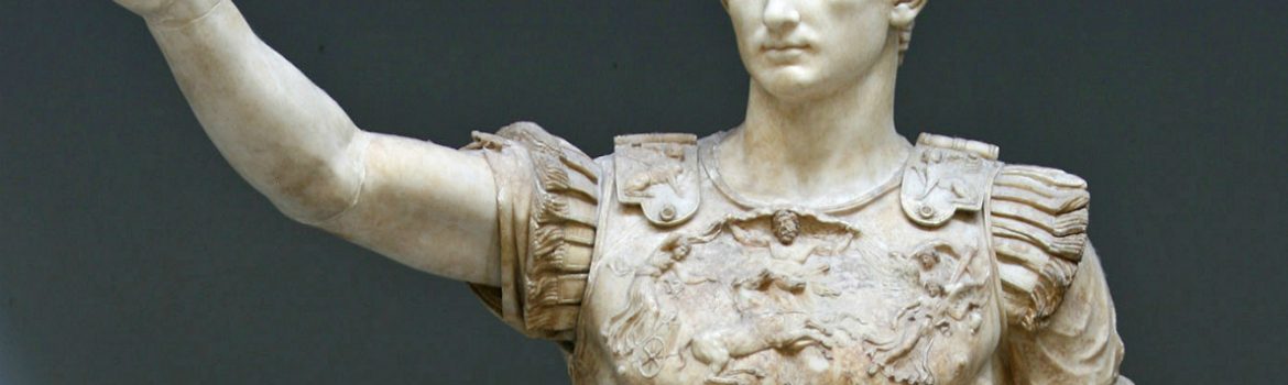 Augustus of Primaporta, 1st century C.E., marble, 2.03 m high (Vatican Museums)