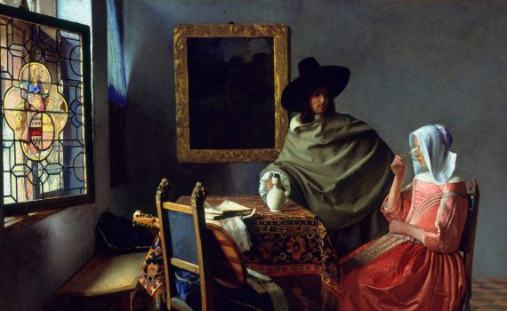 Jan Vermeer, The Glass of Wine, detail