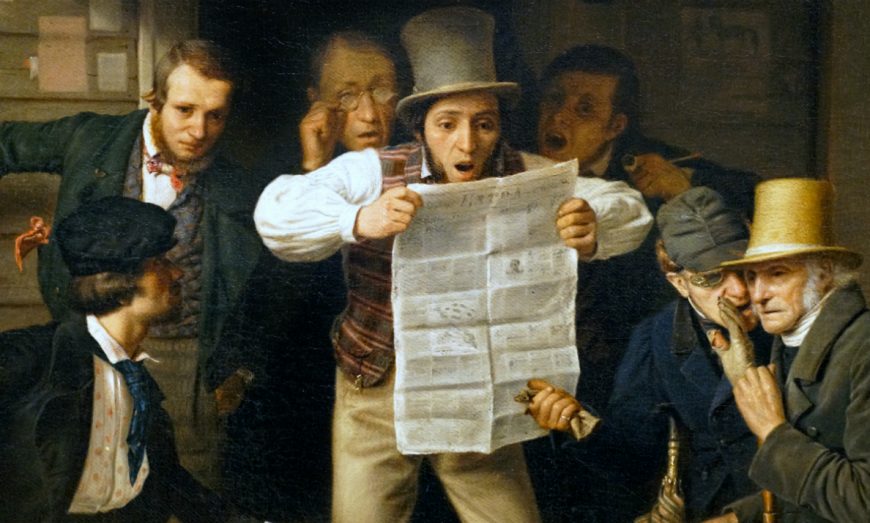 Detail, Richard Caton Woodville, War News from Mexico, 1848, oil on canvas, 68.6 × 63.5 cm (Crystal Bridges Museum of American Art)