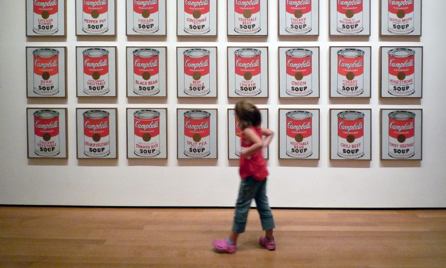 Andy Warhol, <em>Campbell's Soup Cans</em>, 1962, synthetic polymer on 32 canvases, each 20 x 16 inches (The Museum of Modern Art, New York)