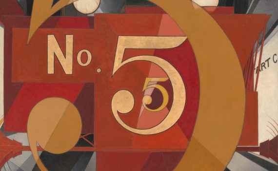 Charles Demuth, I Saw the Figure 5 in Gold, 1928, oil on cardboard, 90.2 x 76.2 cm (The Metropolitan Museum of Art, New York)