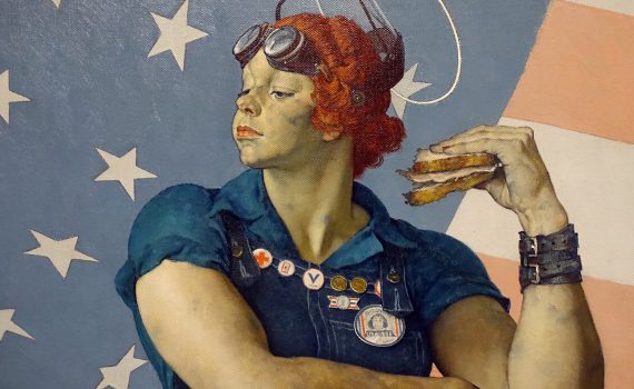 Norman Rockwell, Rosie the Riveter, 1943, oil on canvas, 52 x 40 inches (Crystal Bridges Museum of American Art)