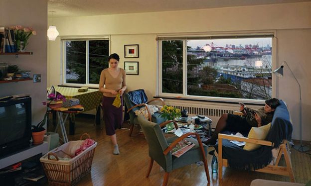 Jeff Wall, A View from an Apartment, 2004-05, transparency on lightbox, 1670 x 2440 mm © Jeff Wall, used by permission of the artist, special thanks to Sandy Heller, The Heller Group, LLC (Tate, London)