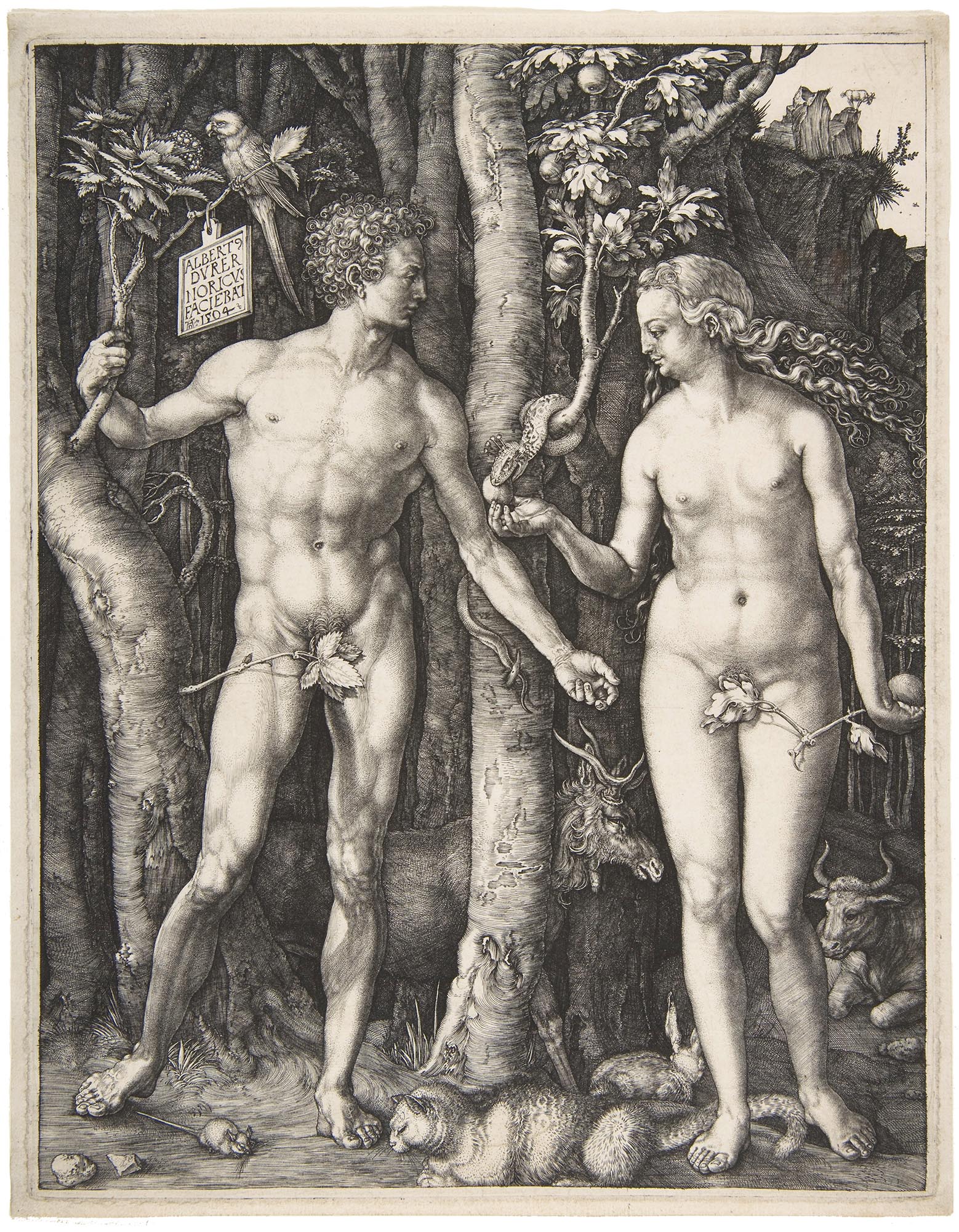 Albrecht Dürer, Adam and Eve, 1504, engraving, 25.1 x 20cm (The Metropolitan Museum of Art)