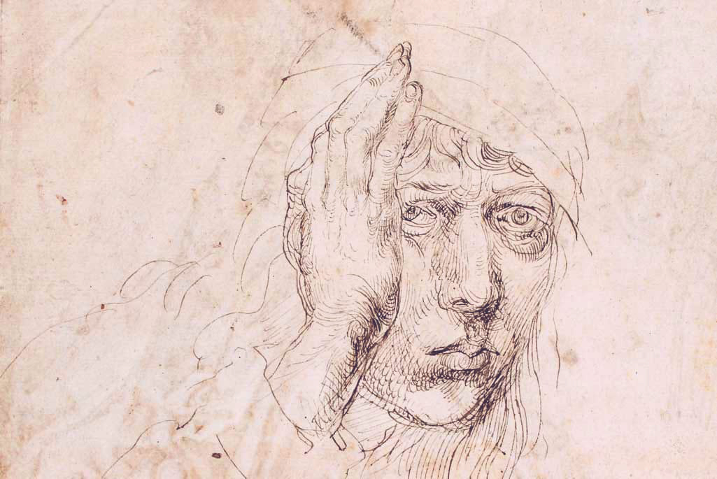 Albrecht Dürer, Self-Portrait, c. 1491-92, pen and ink (Graphische Sammlung der Universität, Erlangen)