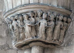 Octagon capital depicting Etheldreda's marriage, Ely Cathedral (photo: James Alexander Cameron)