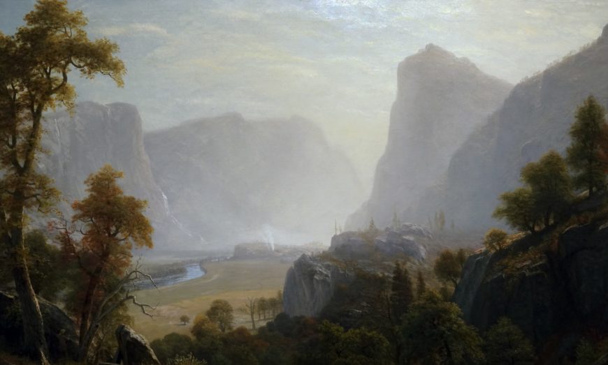 Albert Bierstadt, Hetch Hetchy Valley, California, c. 1874–80, oil on canvas, 94.8 x 148.2 cm (Bequest of Laura M. Lyman, in memory of her husband Theodore Lyman, Wadsworth Atheneum Museum of Art)