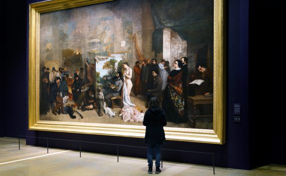 Gustave Courbet, The Painter's Studio: A Real Allegory Summing Up Seven Years of My Life as an Artist, oil on canvas, 361 x 598 cm (Musée d'Orsay)